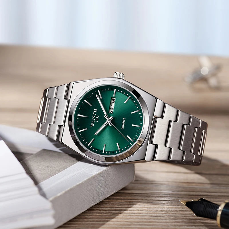 Reloj WLISTH para hombre con esfera verde