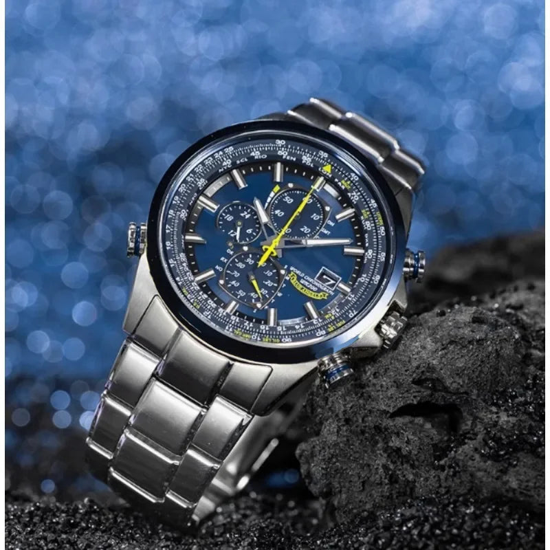 Reloj cronógrafo azul para hombre